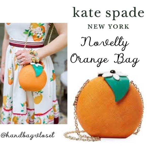 Kate Spade Orange Fruit Spice Things Up Novelty Straw Crossbody Purse Handbag - Picture 1 of 16
